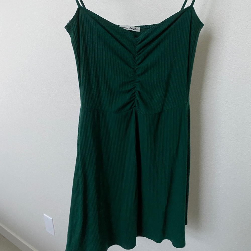 XS Green Reformation Ribbed Tank Dress